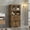 Brown, variant on Litake Bathroom Storage Cabinet, Freestanding Floor Linen Cabinet with Glass Doors & Adjustable Shelves, Kitchen Pantry Storage Cabinet, Standing Cupboard, Storage Cabinet for Living Room, Brown