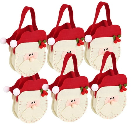 6 Pack Christmas Gift Candy Bags, Christmas Present Candy Bags Santa Pants Style Lovely Treat Bags For Children Lover Best for Wedding Party Holiday New Year