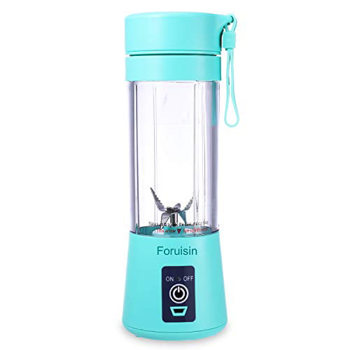 Foruisin Portable Personal Blender Fruit Mixer Cup Ideal for Crushed Ice 4000mAh USB Rechargeable with Six Blades Smoothies 400ml Household Mini Juicer and Baby Cooking Shakes 