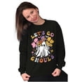 thumbnail image 4 of Cute Hippie Ghost Lets Go Ghouls Women Crewneck Sweatshirt Brisco Brands S, 4 of 6
