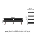 thumbnail image 5 of Centro de Entretenimiento Madesa Londres Mueble Estante Librero Negro, 5 of 5