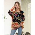 thumbnail image 2 of Jersey YESNO de punto extragrande estampado para mujer, 3XL S01, 2 of 5