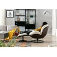 thumbnail image 4 of Guyou Swivel Accent Chair with Ottoman Set, Faux Fur Lounge Chair with Footrest, 360 Degree Swiveling Single Sofa Chair, Fluffy Reading Chair Armchair for Living Room Bedroom, White, 4 of 10