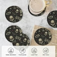 thumbnail image 5 of XMXY Drink Coasters with Holder for Coffee Table, Rock Skull Guitar Absorbent Ceramic Cups Coaster Sets 6 Pack, 4 Inches Round Shape, 5 of 9
