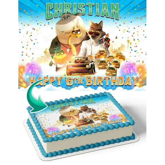 The Bad Guys Edible Image Cake Topper Personalized Birthday Sheet Decal Banner 1/4 Sheet