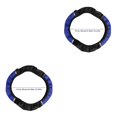 thumbnail image 1 of Transemion Universal Car Steering Wheel Cover 15“ Non-slip Elastic Breathable Handle Cover Black Blue 2Set, 1 of 1