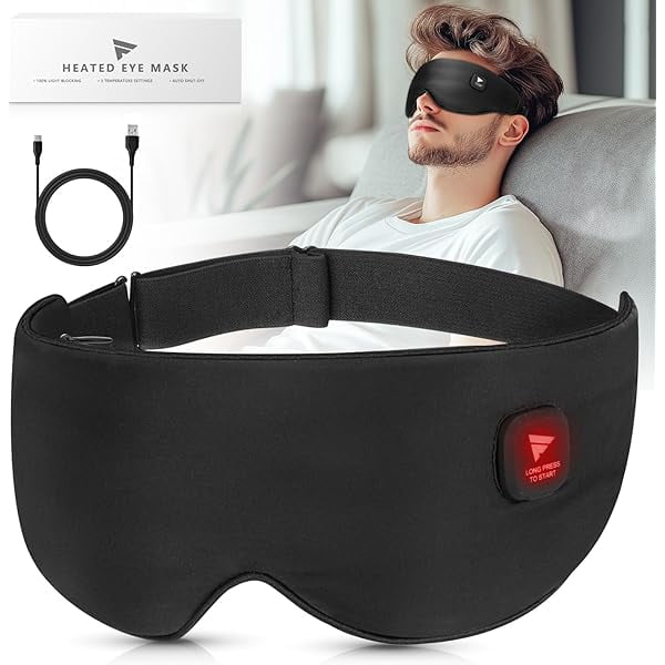 wonima11 Heated Eye Mask Cordeless, Warm Compress for Eyes, Washable Heated Eye Masks for Dry Eyes, with 3 Temperature Modes & Auto Shut-Off for Sleep, Stye Blepharitis Chalazion MGD (Grey)