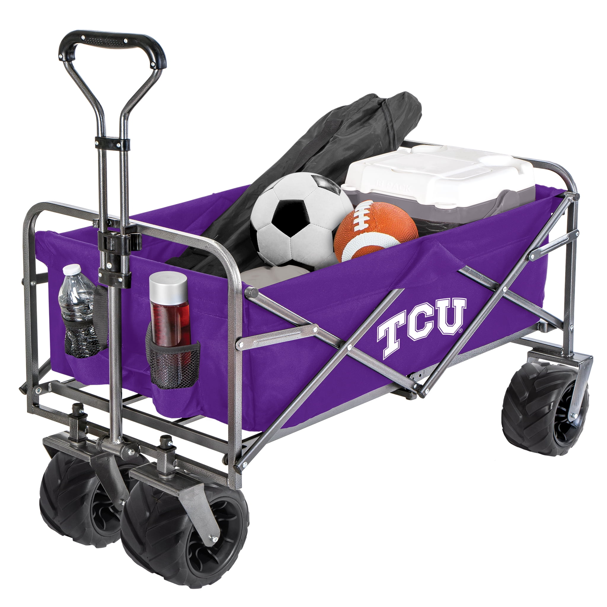 Smart Design Collegiate Heavy Duty Sports Wagon- Tcu Horned Frogs