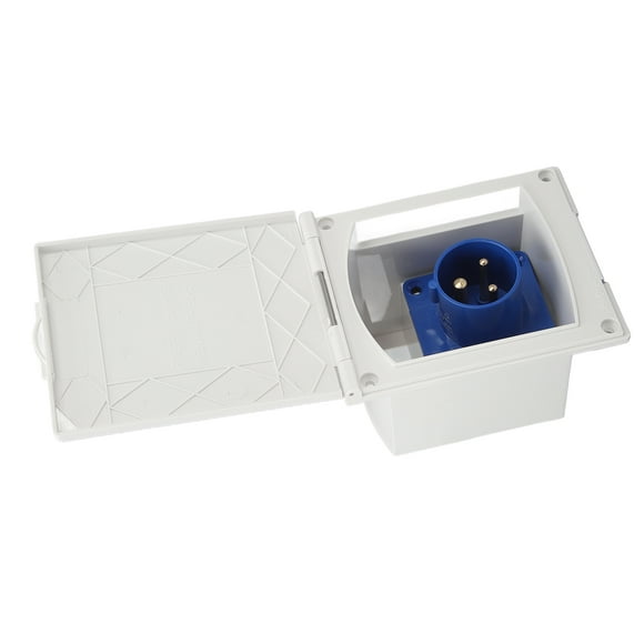 RV Power Plug, RV Power Inlet RV Refit Accessory Power Connection Port External Power Supply Plug 220V to 250V16A Black Socket And 16A Blue Motherboard