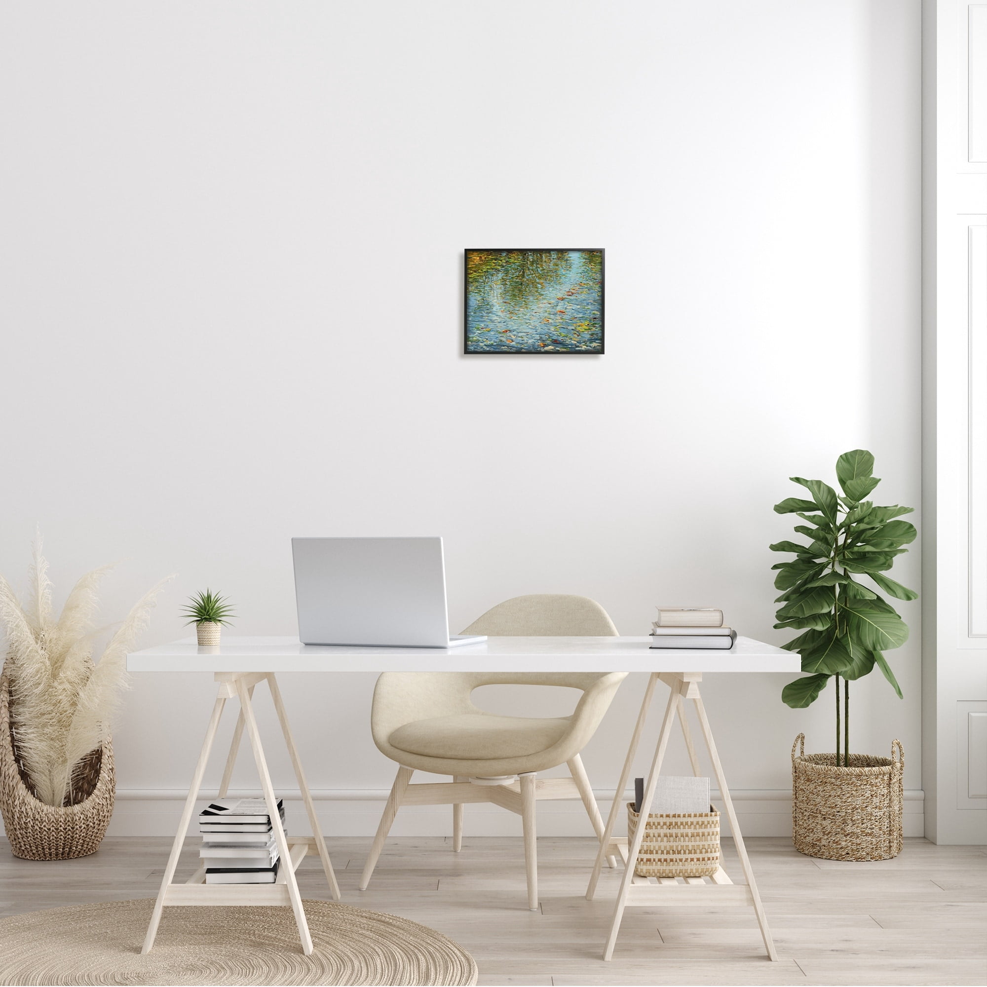Stupell Industries Abstract Lake Water Reflection Expressive Summer Pond Leaves, 20 x 16,Design by Scott Brems
