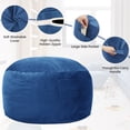 thumbnail image 2 of LOGYAT Extra Large 3.5ft Bean Bag Chair, Memory Foam Filling, Washable Suede Cover, Reinforced Zipper, for Kids, Teens, Adults, Blue, 2 of 5