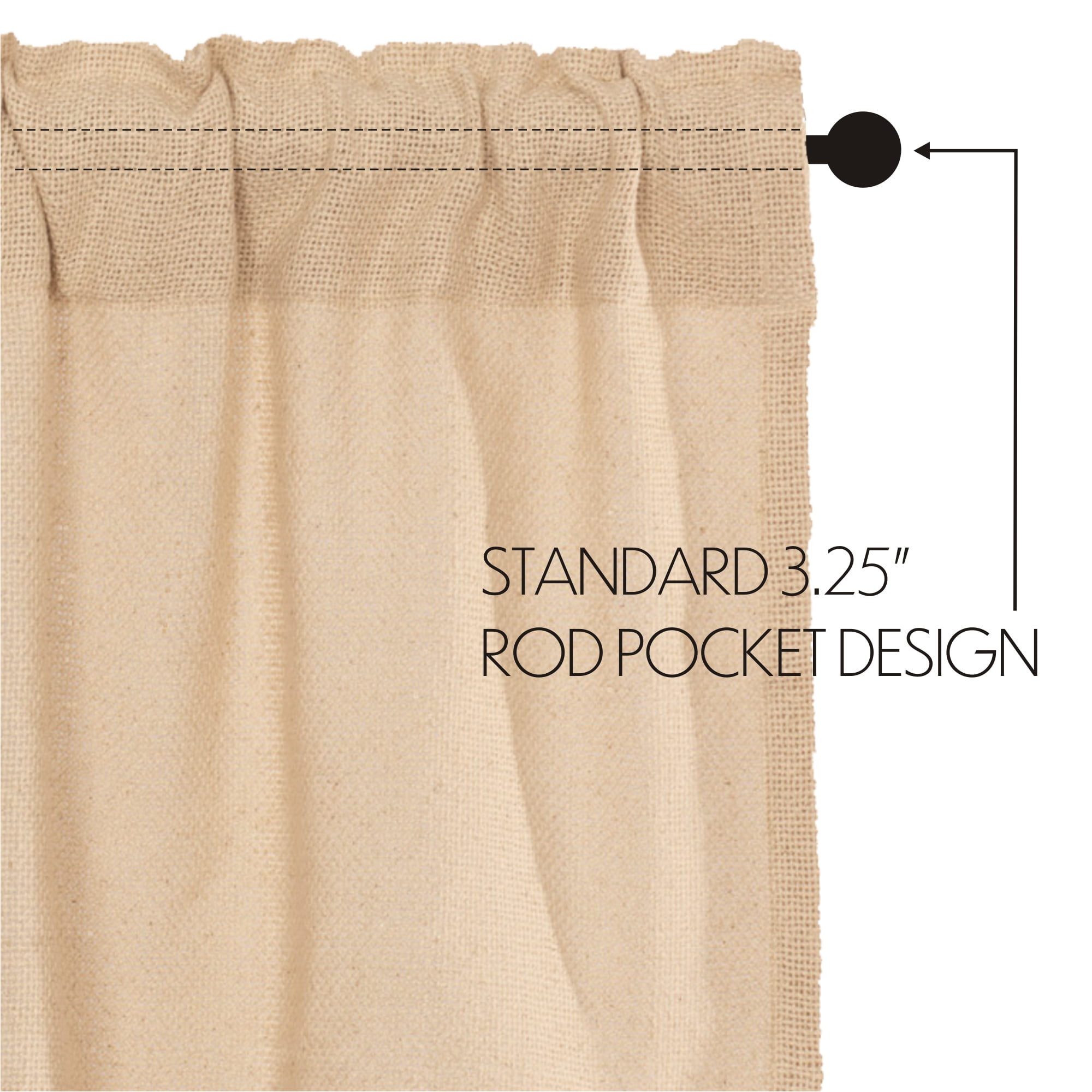 VHC Brands Burlap Farmhouse Vintage Tier Set of 2 Curtains 24x36