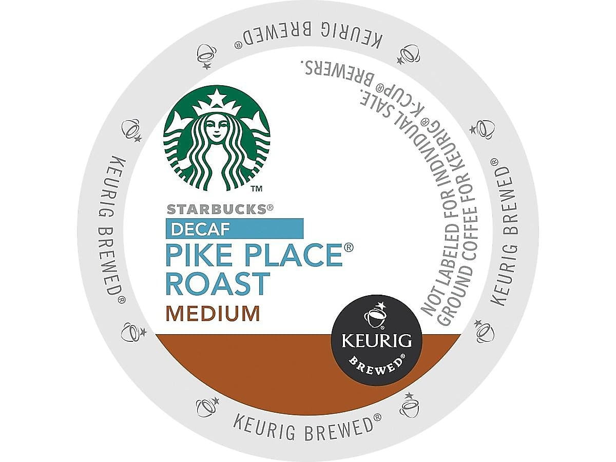 Starbucks Pike Place Decaf Coffee K-Cup Pods Medium Roast 24/Box (9573) 100684