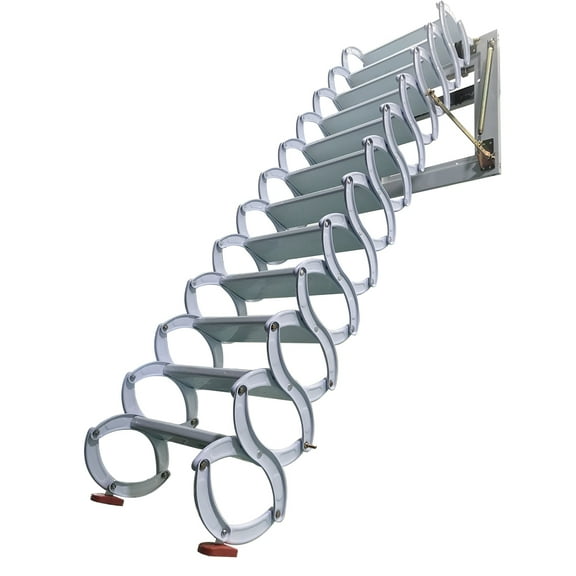 INTSUPERMAI Attic Loft Ladder Stairs Wall Mounted Folding Stairs Alloy