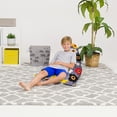 thumbnail image 2 of Posh Creations Twist Bean Bag Chair Lounger, Medium, Kids, 3 ft, Canvas,Flowers on Gray, 2 of 3
