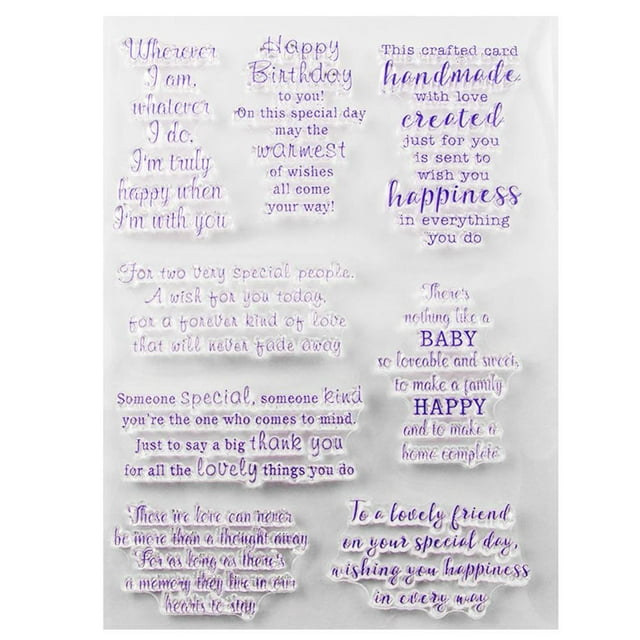 Tampon Transparent DIY en Silicone Fait Main Thème Merci Album de Cartes Photo
