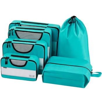 Set of 6 Olarhike Travel Luggage Organizers with Laundry Bag & Shoe Bag