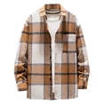 thumbnail image 2 of Ketyyh-chn99 Mens Shirts Men Zipper Button Long Sleeves Loose Shirt Yellow,4XL, 2 of 4