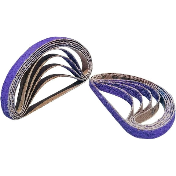 20PCS 1/2x18 in Purple Sanding Belt P100 Ceramic Sander Belts 13x457mm For Metal