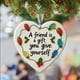 thumbnail image 5 of pstuiky Adorno de corazón de cristal marino con forma de corazón para la amistad, recuerdo de la amistad, adorno de corazón de la amistad para colgar en el árbol de Navidad, 5 of 5