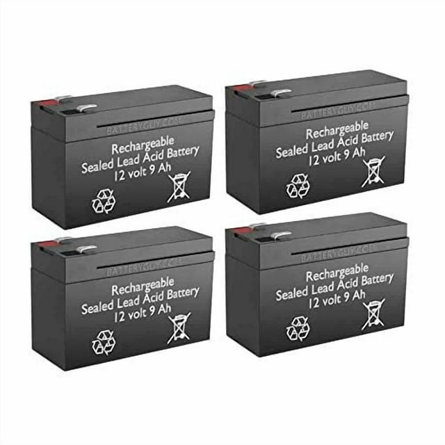 BatteryGuy Smart-UPS RT SURTA2000RMXL2U Remplacement 12V 9Ah Piles SLA Équivalent de Marque (Rechargeable, Taux Élevé) - Quantité de 4