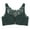 Dark Green, variant on Women's Front Side Buckle Lace Edge Without Steel Ring Movement Seamless Gathering Adjustment Yoga Sleep Large Bra