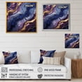 thumbnail image 4 of Designart "Essence of Blue and Gold Abstract Marble IV" Abstract Framed Wall Art - Blue Abstract Marble Bedroom Framed Canvas Wall Art, 4 of 6