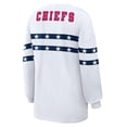 thumbnail image 4 of Women's WEAR by Erin Andrews  White Kansas City Chiefs Americana Stripe Long Sleeve T-Shirt, 4 of 4