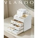 thumbnail image 2 of Organizador de maquillaje Vlando, tamaño grande, piel sintética, 4 cajones, 2 of 8