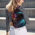 thumbnail image 5 of Disketp Neon Spectrum Cat Portrait Mochila de Lona Estampada, Mochila Escolar de Viaje Ligera para Estudiantes y Portátil-Small, 5 of 5