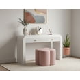 thumbnail image 2 of Meridian Furniture Ottomane en Velours Rose en Forme de Fleur de Trèfle, 2 of 5