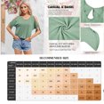 thumbnail image 5 of Crew Neck Women Solid Color Casual Cold Shoulder Tops Off Shoulder Summer T-shirt, 5 of 5