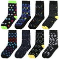 thumbnail image 2 of Falari 8 Pairs Men Fancy Colorful Funny Novelty Casual Dress Crew Socks, 2 of 2