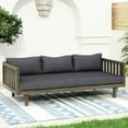 thumbnail image 2 of 3 Seater Daybed In Grey Finish - Wood For Outdoor Durability Slat Paneled Seat And Water- Cushion Included 66.25”w X 31.12”d 24.01”h Assembly Required At Unloading Area Upon Arrival With Theme Made, 2 of 6