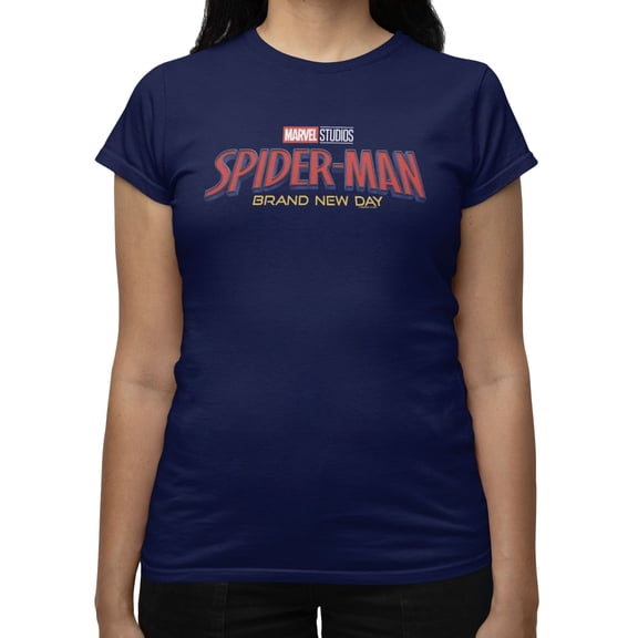 Marvel Spider-Man Brand New Day Women's Movie Poster T-Shirt (Iris Navy, S-XXL)