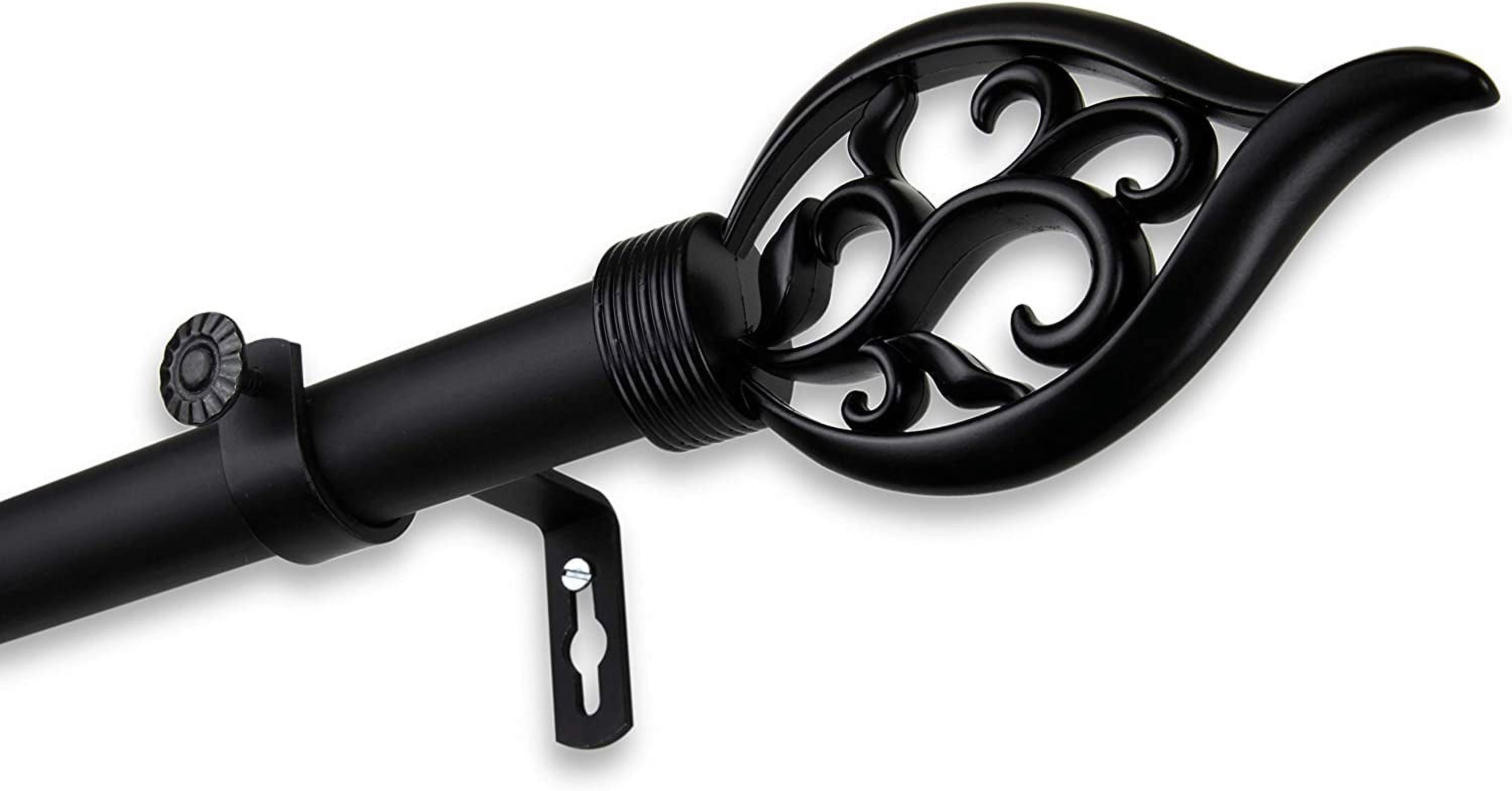 Clair 1" dia. Curtain Rod 160-240 inches - Black