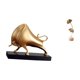 thumbnail image 1 of Estatua abstracta de toro, buey, escultura de hoja de metal, estatua artística de hoja, figura decorativa con base de madera, resina, hierro, adecuada, 1 of 8