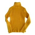 thumbnail image 6 of XIMIN Kids Girls Solid Color Ribbed Knitted Shirts Mock Neck Tee Top Turtleneck Long Sleeve Basic Fall Winter Casual Slim Fit Base Layer Pullover Tee, 6 of 8