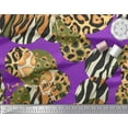 thumbnail image 2 of Soimoi Purple Poly Georgette Fabric Leopard & Wild Animal Skin Decor Fabric Printed BTY 52 Inch Wide, 2 of 3