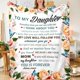 thumbnail image 1 of LHSHID Daughter Blanket to My Daughter Letter from Mom Gifts Letter Printed Throw Fleece Flannel Blankets Birthday Gifts for Daughter Adult Mother Daughter Gift from Mom Blanket for Kids 40"x50", 1 of 3