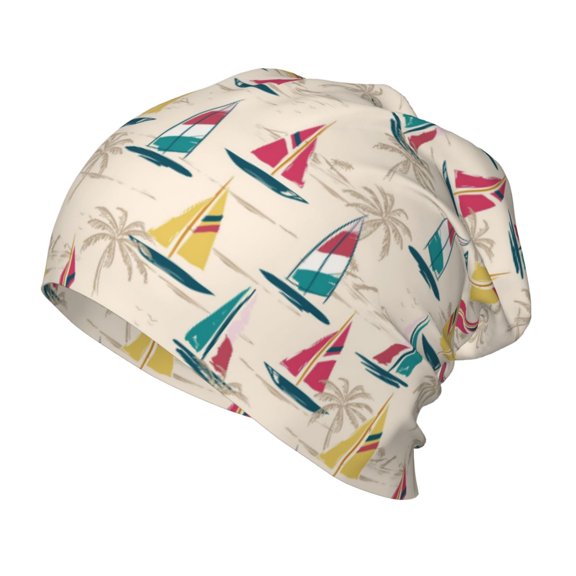 Xecao Reto Marine Nautical Print Beanie Hat Toddler Girls Boys, Baby Hats Winter Warm Knitted Thermal, Kids Winter Caps