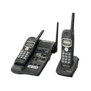 Panasonic KX-TG2382B - Cordless phone - 2.4 GHz - 3-way call capability - black + additional handset