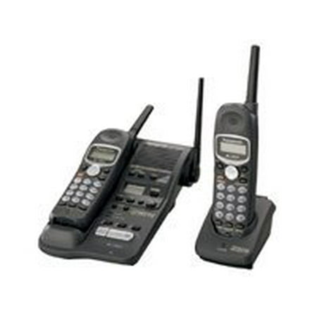 Panasonic KX-TG2382B - Cordless phone - 2.4 GHz - 3-way call capability - black + additional handset