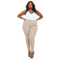thumbnail image 6 of Jack David Women's PLUS SIZE Stretchy TWILL JEANS MID-RISE premium SKINNY PANTS (KHAKI), 6 of 6