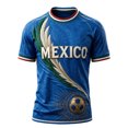 thumbnail image 2 of Zimjoy 2026 Mexico Soccer Jersey for Men World Soccer Game Mexico Team Short Sleeve Mock Crew Neck Football Jersey Shirts Blue 3XL, 2 of 4