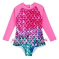 thumbnail image 5 of Baozhu Girls Long Sleeve Swimsuit One Piece Bathing Suit,Kids Zipper UPF 50+ Rashguard Swimwear,1-5 Years, 5 of 12