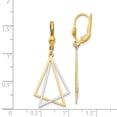 thumbnail image 2 of 14k Two Tone Gold Leverback Drop Earrings Dangle, 2 of 6