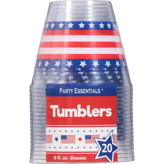 Party Essentials Plastic Stars Print Tumblers 20 ea