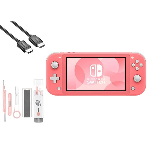 Pre-Owned Nintendo Switch Lite - Coral with BOLT AXTION Cleaning Kit   HDMI Bundle