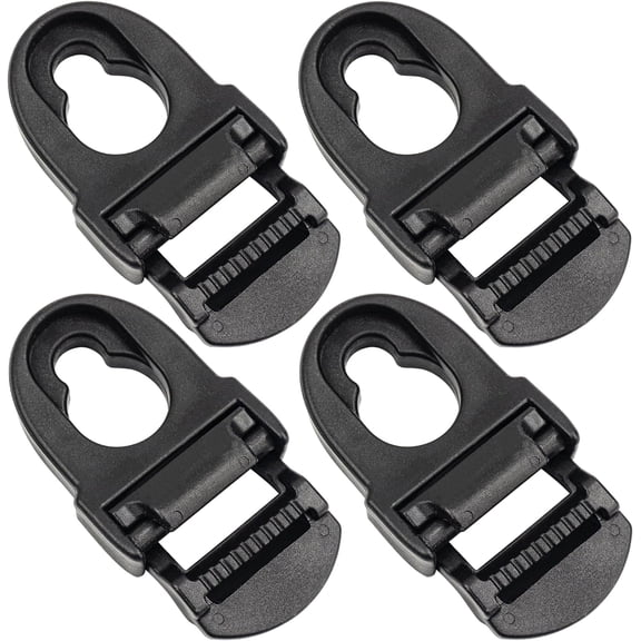 MELIVO 4 Sets Kayak Seat Clips and Hooks, Kayak Replacement Parts Compatible with Kayak Accessories (Black)
